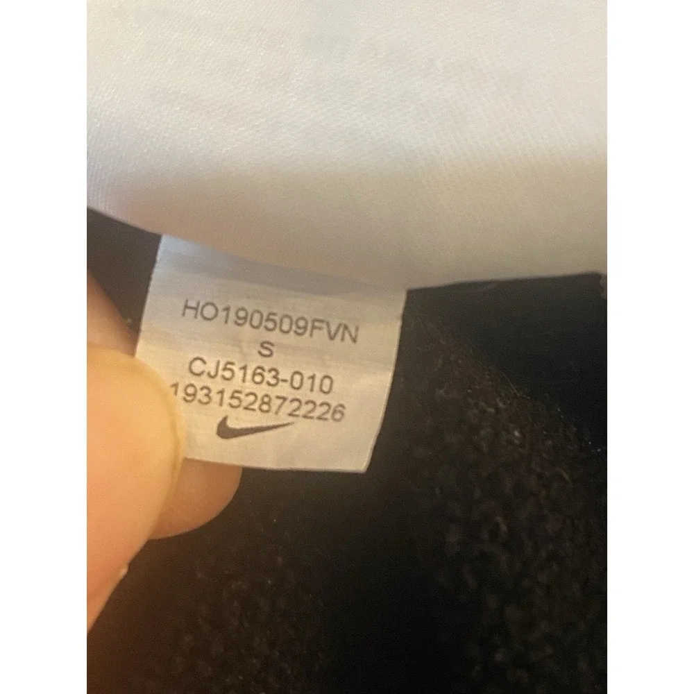 Nike Hoodie White On‎ Black Dri Fit Pullover Sweatshirt Nike Spell Out Sz Small
